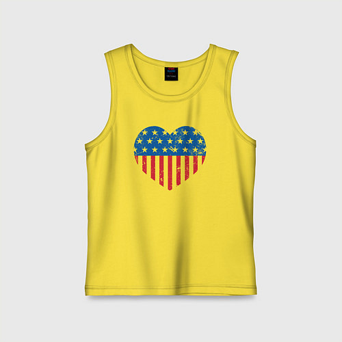 Детская майка Сердце США / Желтый – фото 1