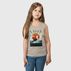 Майка детская хлопок Чайка на берегу, цвет: миндальный — фото 2