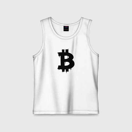 Детская майка Биткоин - знак / Белый – фото 1