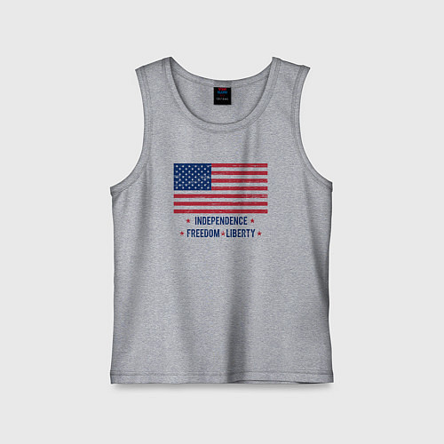 Детская майка США - независимость и свобода / Меланж – фото 1