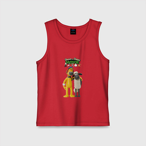 Детская майка Барашек Шон с битцером / Красный – фото 1