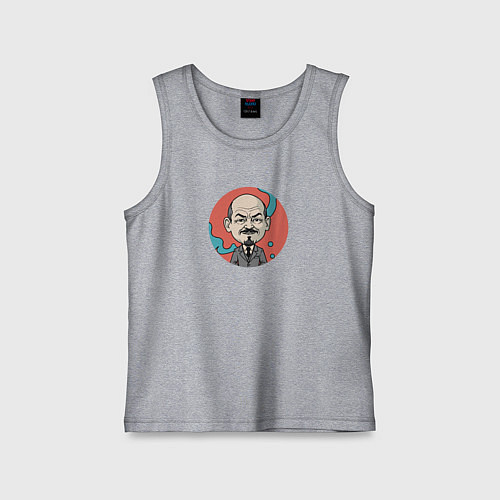 Детская майка Портрет Владимира Ленина / Меланж – фото 1
