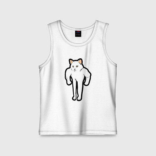 Детская майка Кот качок / Белый – фото 1