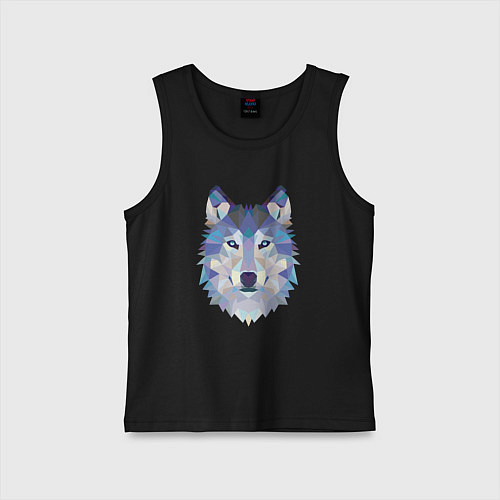 Детская майка Волк триптих / Черный – фото 1