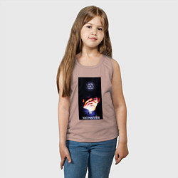 Майка детская хлопок Exo monster, цвет: пыльно-розовый — фото 2