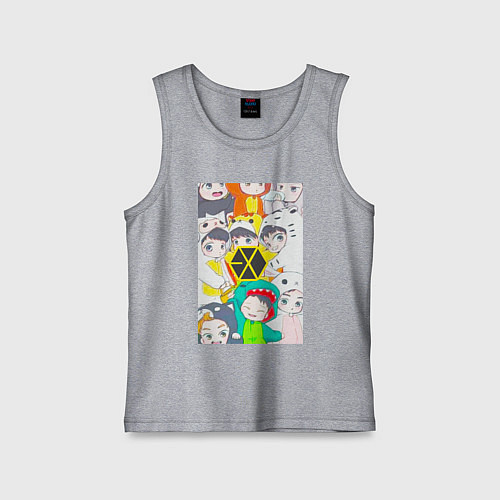 Детская майка Exo в костюмах животных / Меланж – фото 1