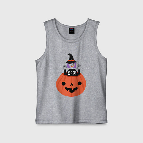 Детская майка Ведьма в тыкве / Меланж – фото 1