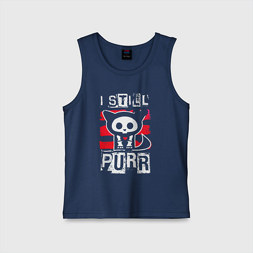 Детская майка Кот - я все еще мурлычу / Тёмно-синий – фото 1