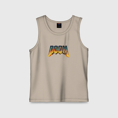 Детская майка Doom логотип / Миндальный – фото 1