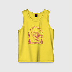 Майка детская хлопок Новогодний грейхаунд, цвет: желтый