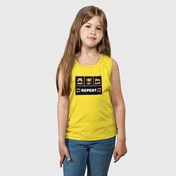 Майка детская хлопок Еда сон игра, цвет: желтый — фото 2