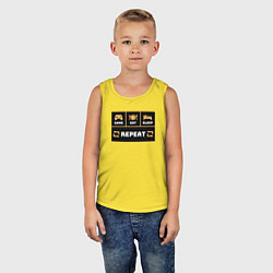 Майка детская хлопок Еда сон игра, цвет: желтый — фото 2