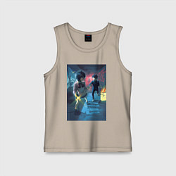 Майка детская хлопок Дандадан: Момо Аясэ, цвет: миндальный