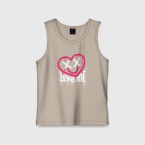 Детская майка Люби меня / Миндальный – фото 1