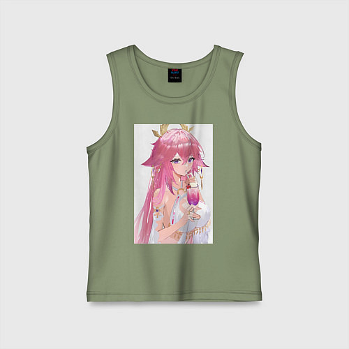 Детская майка Genshin Impact Яэ Мико / Авокадо – фото 1