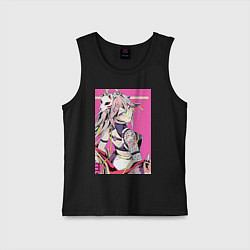 Майка детская хлопок Геншин Яэ Мико Гудзи Яэ, цвет: черный