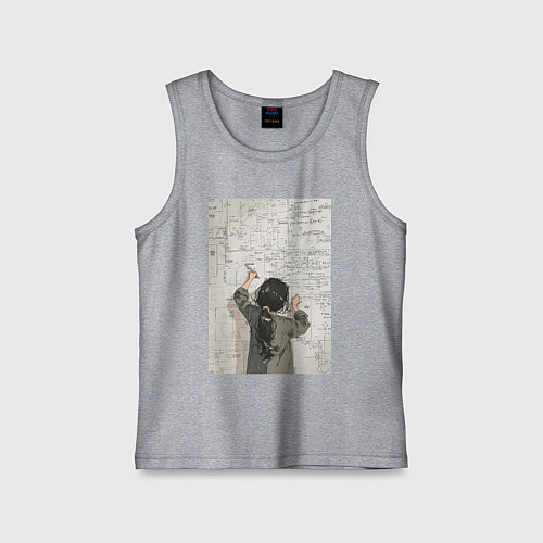 Детская майка Девушка считает / Меланж – фото 1