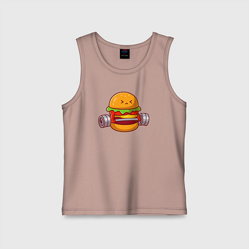 Детская майка Бургер атлет / Пыльно-розовый – фото 1