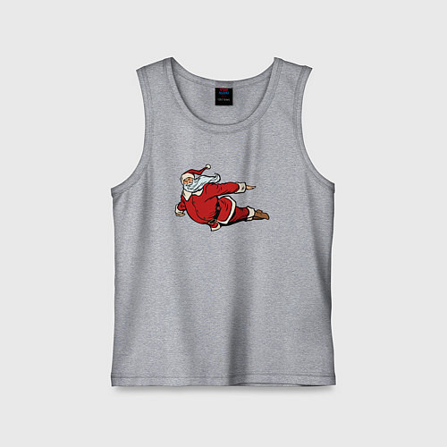 Детская майка Летящий Санта Клаус / Меланж – фото 1