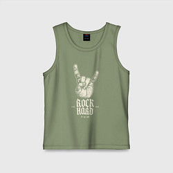 Майка детская хлопок Тяжёлый рок не остановить, цвет: авокадо