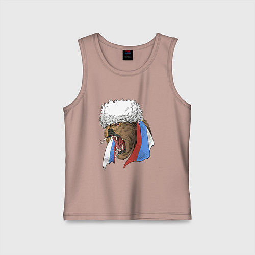 Детская майка Русский медведь арт / Пыльно-розовый – фото 1