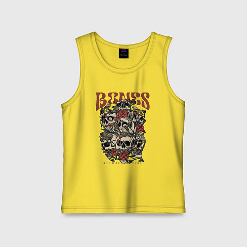 Детская майка Привлекательные кости / Желтый – фото 1