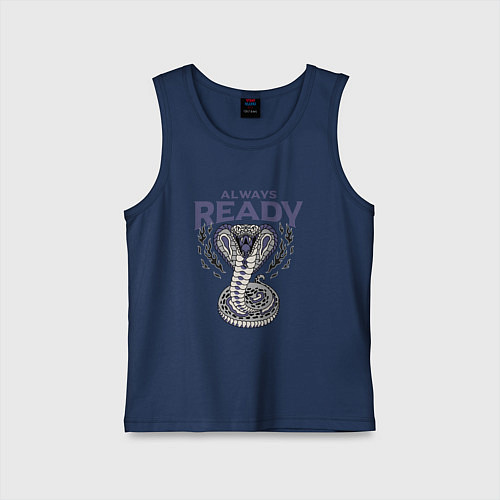 Детская майка Всегда готов y2k / Тёмно-синий – фото 1