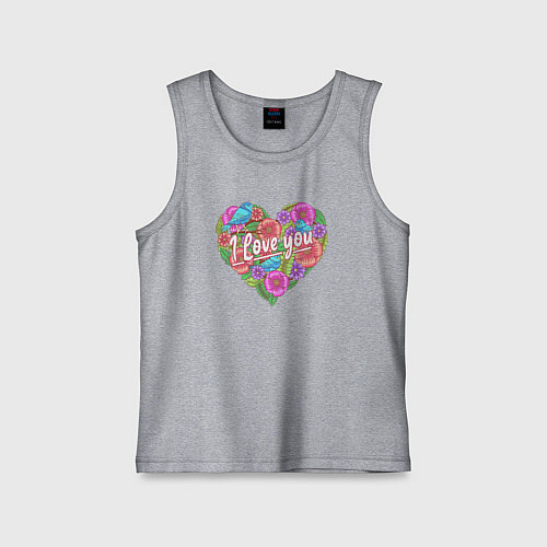 Детская майка Love flowers / Меланж – фото 1