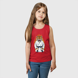 Майка детская хлопок Карате тигр, цвет: красный — фото 2