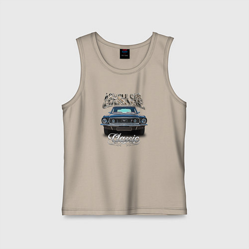 Детская майка Маслкар Ford Mustang 1973 года / Миндальный – фото 1