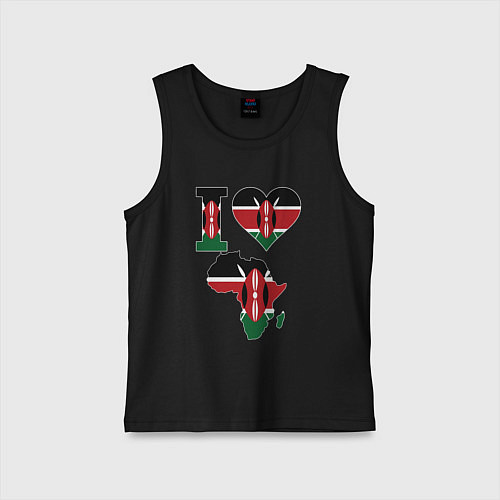 Детская майка Я люблю Кению / Черный – фото 1