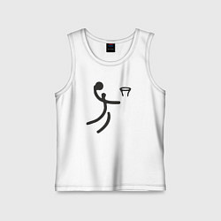 Майка детская хлопок Слэм данк минимализм, цвет: белый