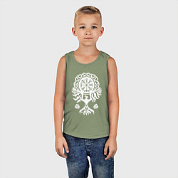 Майка детская хлопок Символика - язычество севера, цвет: авокадо — фото 2