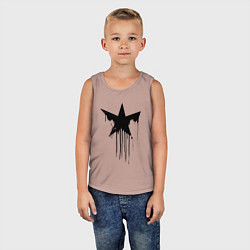 Майка детская хлопок Black blot star - minimalism, цвет: пыльно-розовый — фото 2