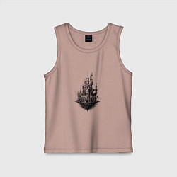 Майка детская хлопок Небесный замок, цвет: пыльно-розовый