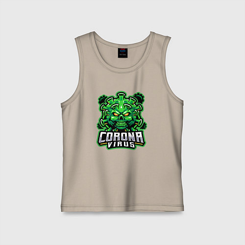 Детская майка Corona virus / Миндальный – фото 1