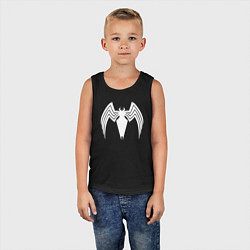 Майка детская хлопок Venom spider logo, цвет: черный — фото 2