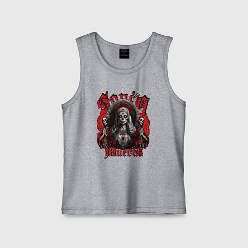 Детская майка Санта Муэрто с скелетами / Меланж – фото 1