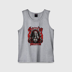 Майка детская хлопок Санта Муэрто с скелетами, цвет: меланж