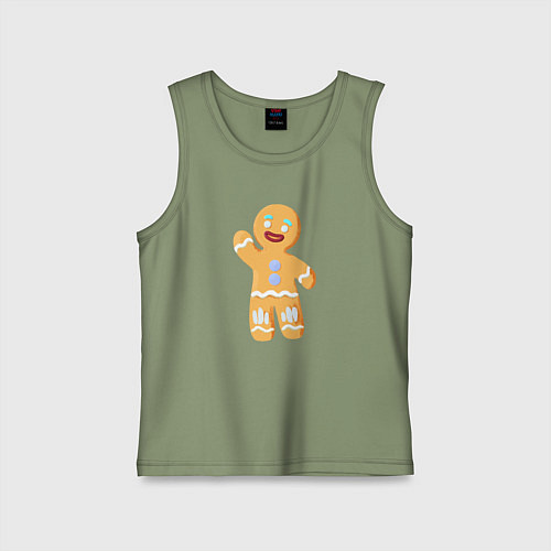 Детская майка Пряничный человек большой / Авокадо – фото 1