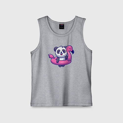 Детская майка Панда и фламинго / Меланж – фото 1