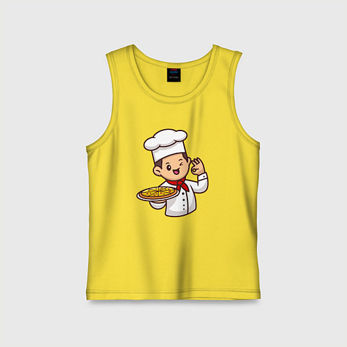 Детская майка Поварёнок с пиццей / Желтый – фото 1
