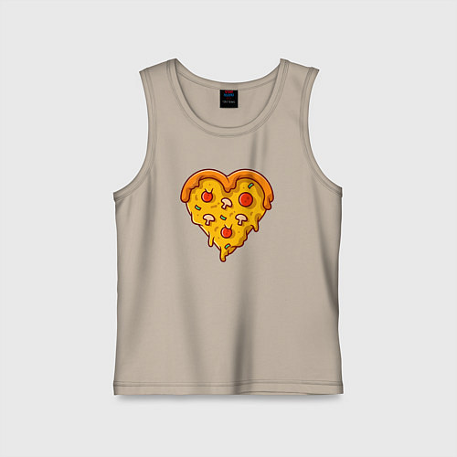 Детская майка Сердечная пицца / Миндальный – фото 1