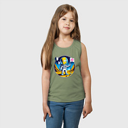 Майка детская хлопок Космонавт Барт Симпсон на другой планете, цвет: авокадо — фото 2