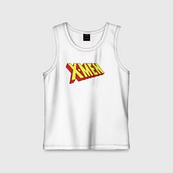 Майка детская хлопок Люди икс лого, цвет: белый