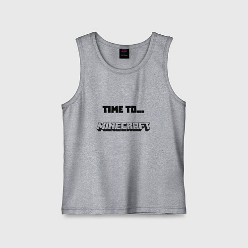 Детская майка Time to minecraft / Меланж – фото 1