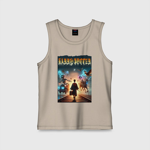 Детская майка Гарри Поттер с волшебной палочкой / Миндальный – фото 1