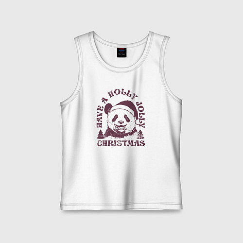 Детская майка Панда Дед Мороз / Белый – фото 1