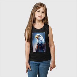 Майка детская хлопок Грациозный орел, цвет: черный — фото 2