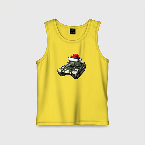 Детская майка Советский новогодний танк / Желтый – фото 1